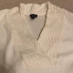 Rafaella Sweaters - Super cute white sweater with cute neckline Rafaella Sweaters - Super cute white sweater with cute neckline